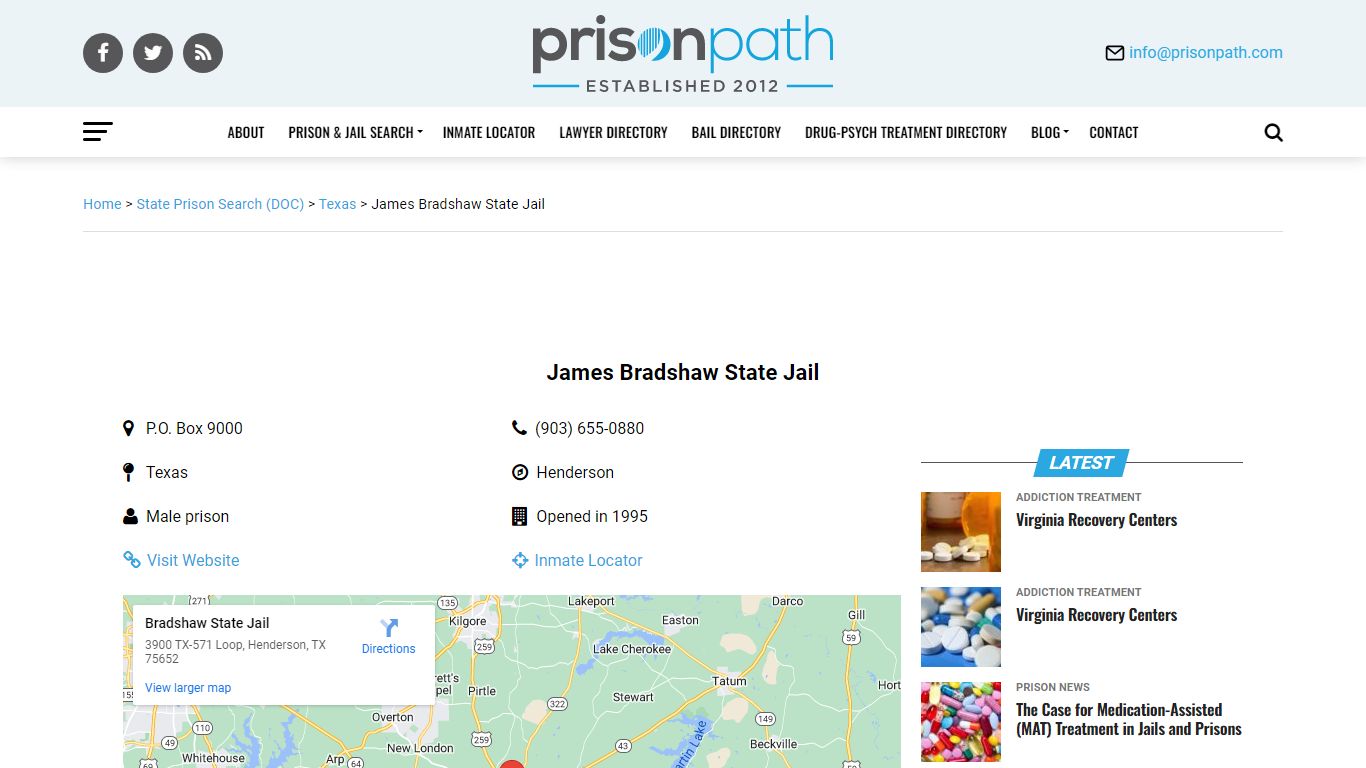 James Bradshaw State Jail - Prison Inmate Search & Locator - Prison ...